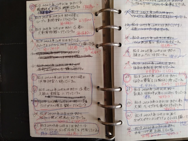 逆算手帳のテンプレート